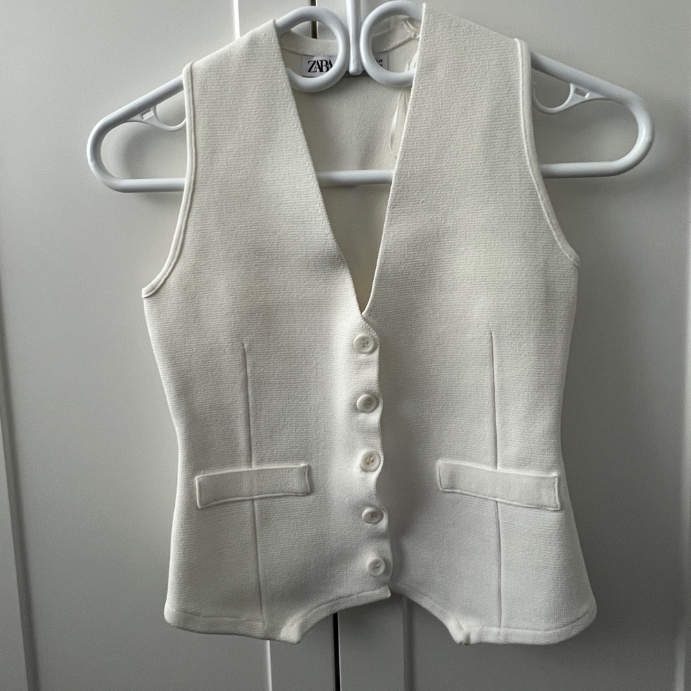 Zara white vest